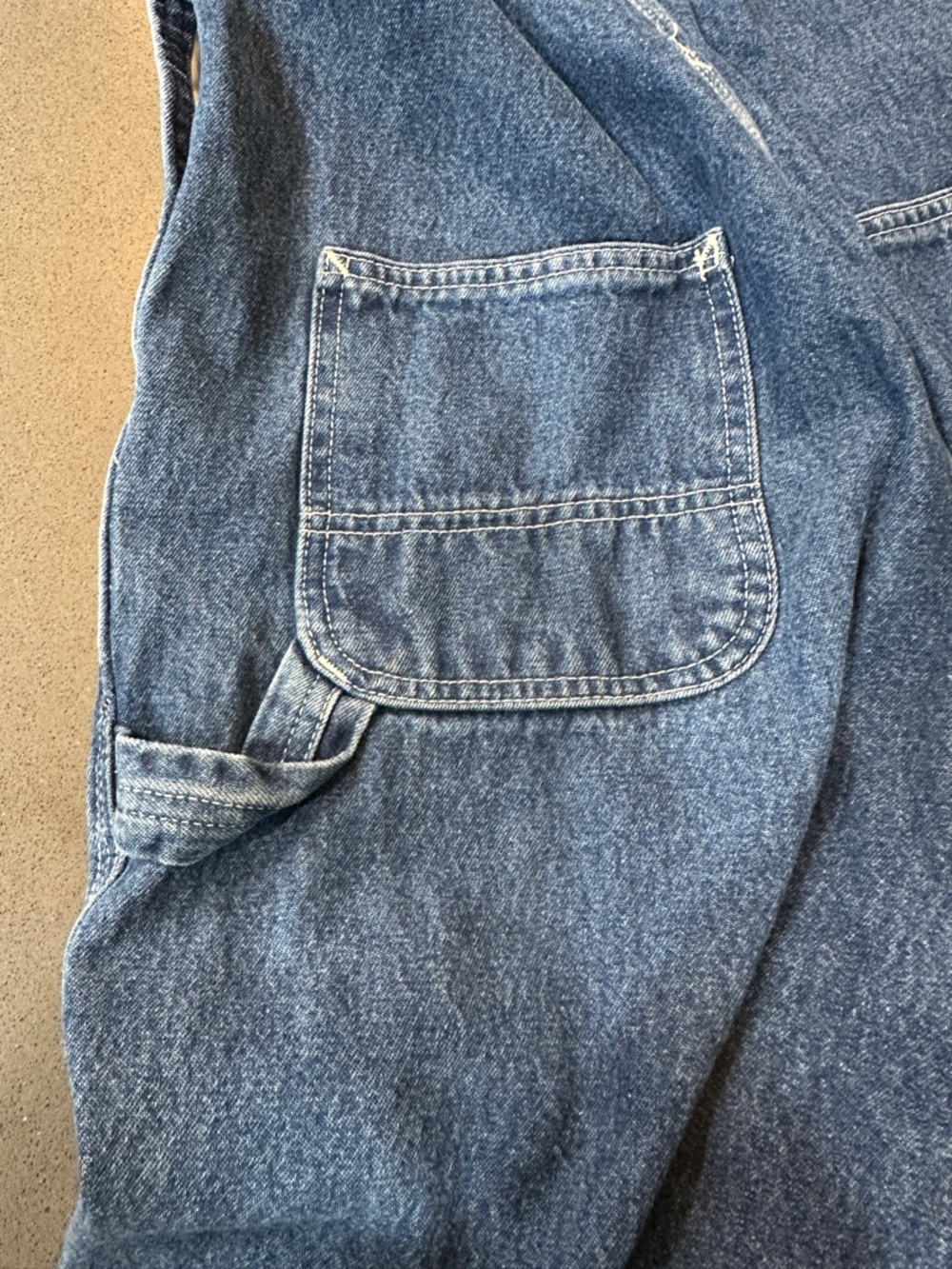Carhartt Bib Overalls Mens 30x30 Darkstone Cotton Blue R07 DST Denim Workwear - Picture 6 of 7